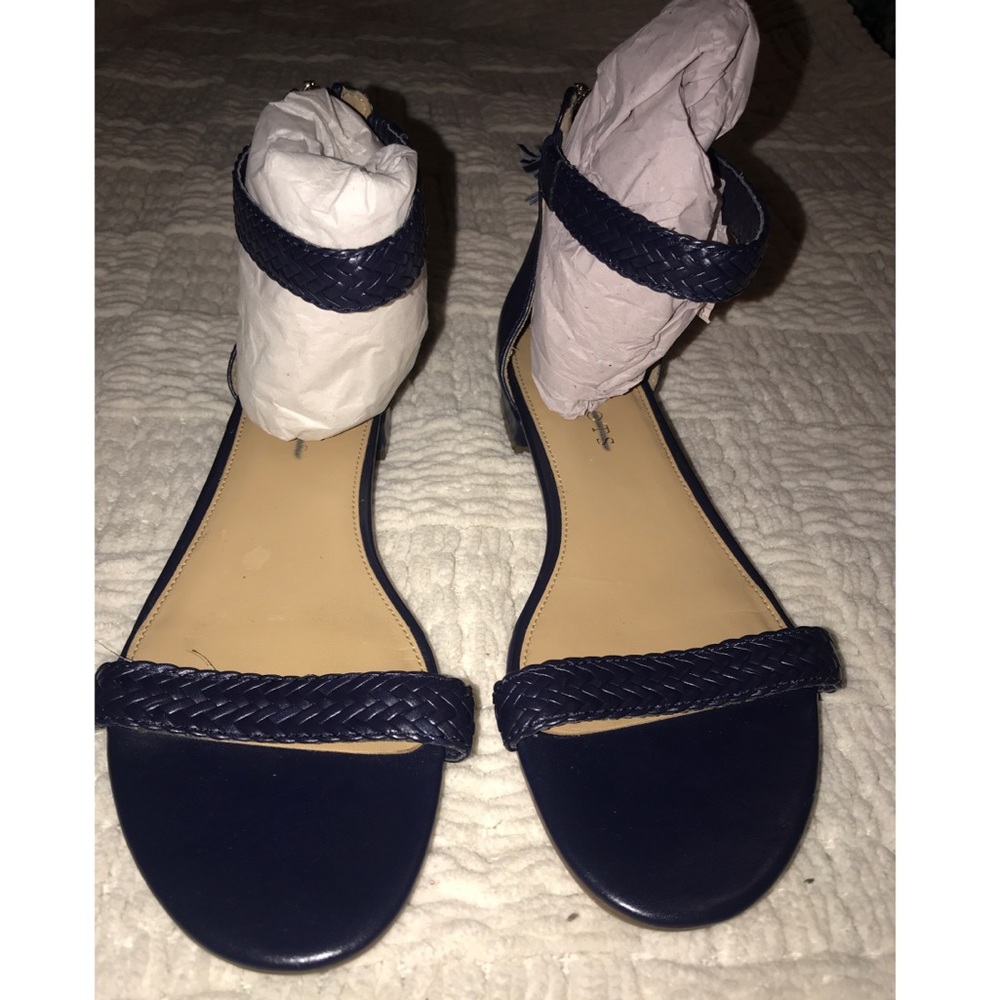 Navy Braided Sandals